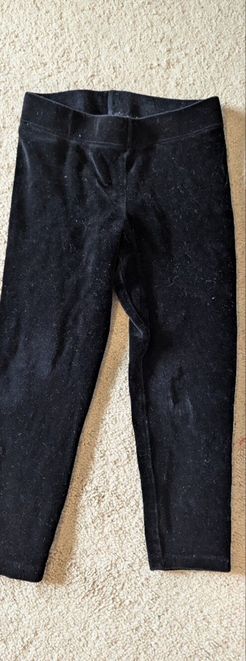 Mini Boden Black Girls Velvet Stretch Leggings